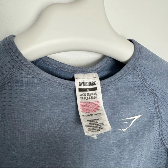 Gymshark Vital Seamless 2.0 Crop Top - Evening Blue Marl size S - Picture 6 of 7